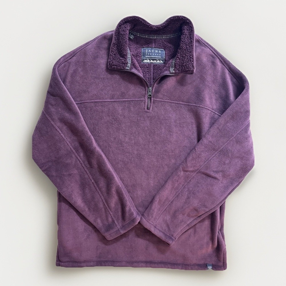 Jachs New York Sherpa Fleece Large Pullover Purple Outdoor 1/4 Zip Sweater